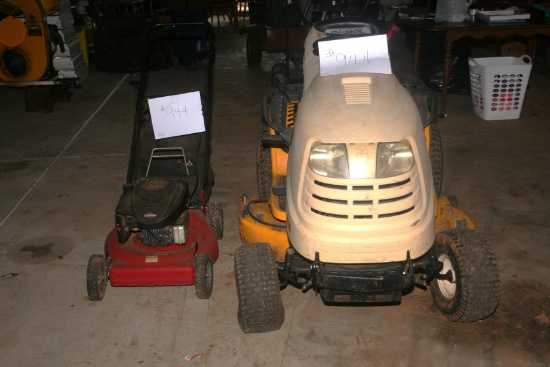 Cub Cadet Riding Mower with Push Mower