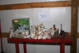 Assorted Figurines and Christmas Decor