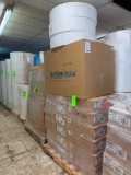 pallet of tie wire and yarn rolls