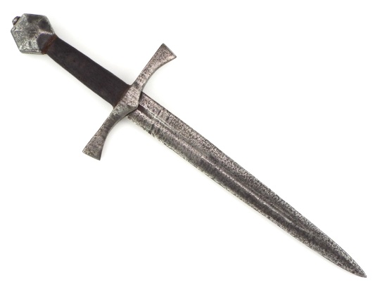 Very Early 10th-12th C. English Crusader Knights Fighting Dagger With Strong Iron Hilt Mounts Of Dis