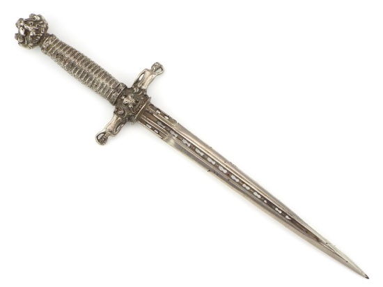 Fabulous Museum Grade Italian Or French Renaissance Nobleman Type Left-hand Dagger To Accompany Larg