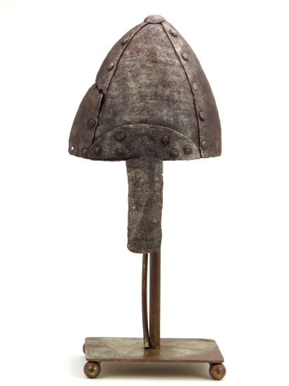 Very Rare 9th-12th C. Viking Or Crusader Warrior's Conical Nasal Helmet, Of Strong Riveted Plates Wi