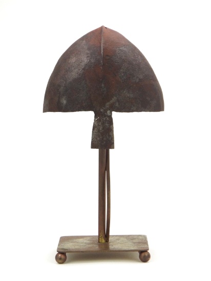 Rare Medieval 10th-12th C. English Crusaders Nasal Helmet, Forged In One Piece Strong Steel With Rai