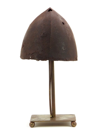 Excavated Medieval 9th-12th C. 1-piece Scull Viking Or Crusader Warriors Helmet, Possibly Had Horn A