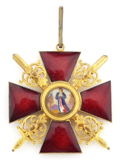 Rare Antique Imperial Russian Provisional Government Cross Of Saint Anne 3rd Category