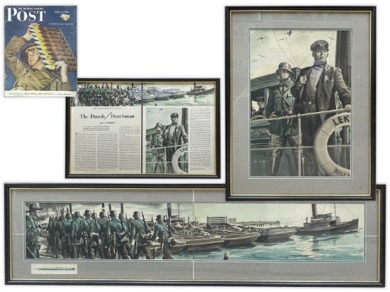 Original Watercolors By J.F. Goold For The Saturday Evening Post On The July 11, 1942