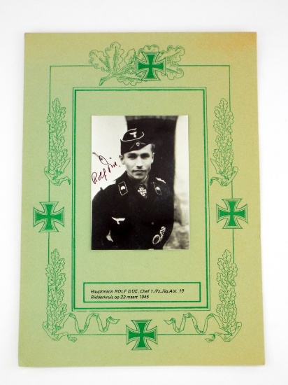 German Wwii Original Knights Cross Holder Autograph