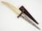 Unique American 19th C. Knife Dagger With Original Leather Scabbard.