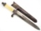 Exceedingly Rare & Fine 18th C. American High Status Gentleman Knife Dagger. Carved Silver Mounts
