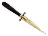 Exquisite 19th. C. French Prostitute Ladys Dagger, Gold Decoration