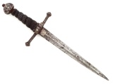 Awesome Chiselled Late 16th Century Left Hand Dagger With Silver Floral Decorations To The Pommel An