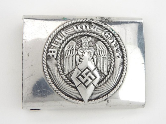 German Wwii Hj Aluminum Belt Buckle Rzm 4/38 Richard Sieper & Sohne