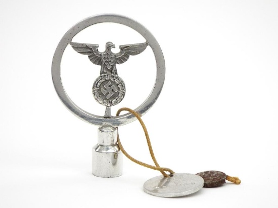 German Wwii Car Pennant Pole Top With Rzm Seal