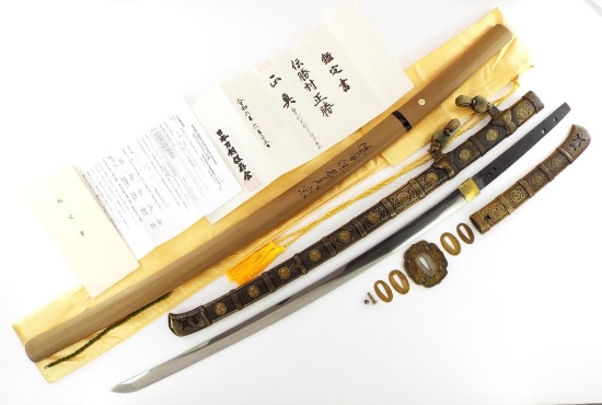 Very Fine Japanes Papered And Mounted Taisho Era Tachi & Shirasaya