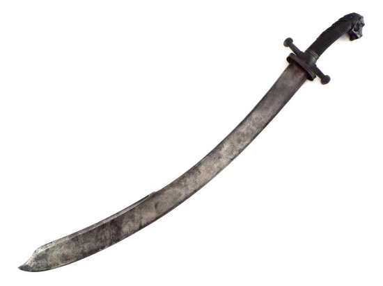 Incredibly Unusual British Damascus Horse Head Sword