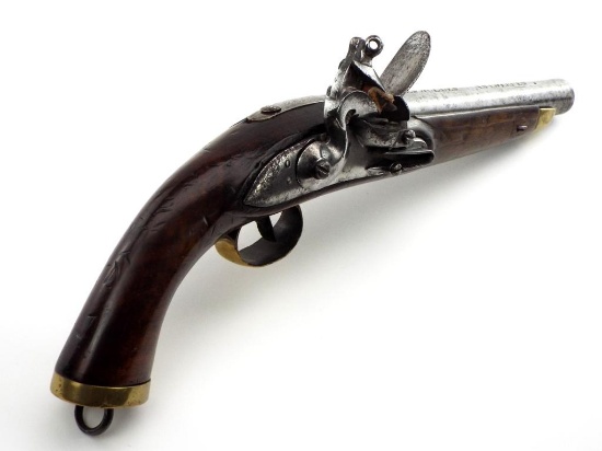 Dutch Napoleonic Flintlock Naval Pistol Marked Zevenwolden Antwerpen