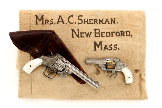 Whaling Captain Albert Shermans 2 Engraved Smith & Wesson .44 Double Action And .38 Safety Revolvers