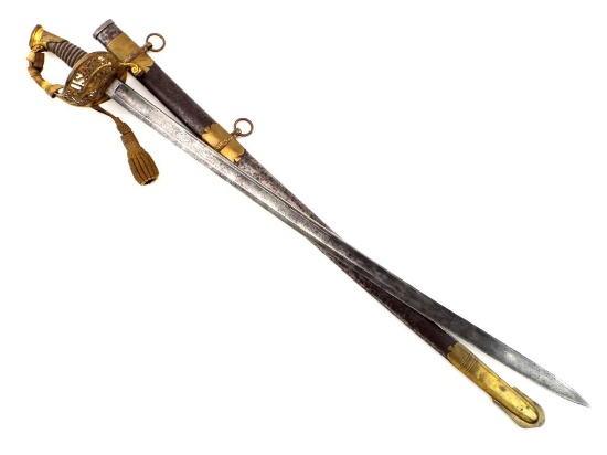 American Civil War Staff & Field Officers Sword By Ames Chicopee Mass