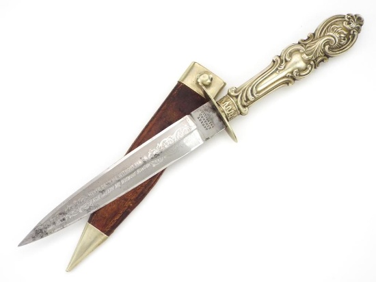 Beautiful American Civil War Bowie Knife By Lingard Sheffield Etched Blade