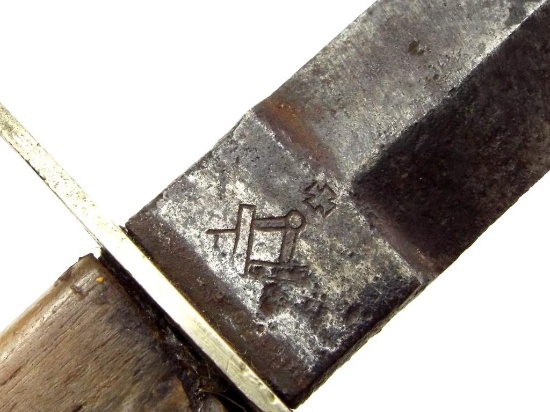 Interesting American Civil War Era Bowie Knife With Masonic Symbol By Jackson Sheffield