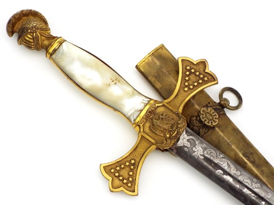 Fine American Civil War Era Officers Sword By N.P. Ames Cabotville Ma