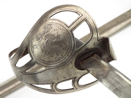 Rare German Made Chinese Officer's M1889 Sword With Dragon On The Guard Horster Solingen