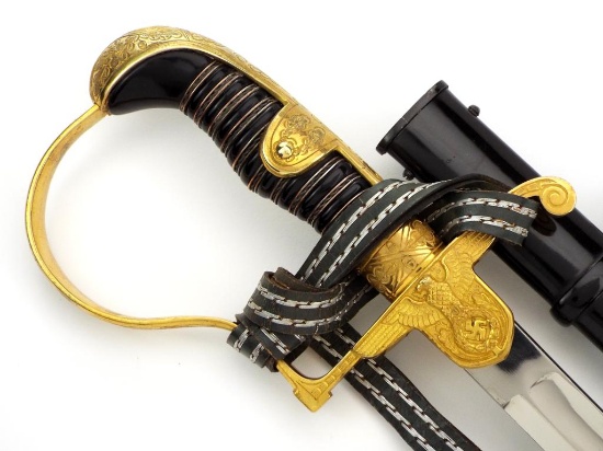 Near Mint German Wwii Dovehead Officers Sword By Weyersberg Solingen