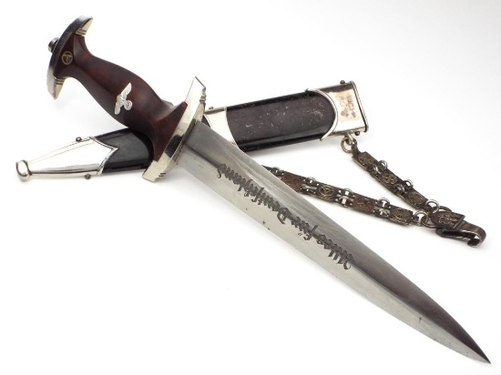 Very Good German Wwii Nskk Chained Dagger By P. D. Luneschloss