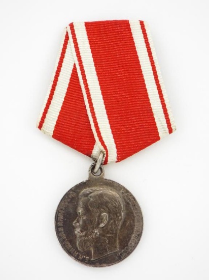 Imperial Russian Nicholas Ii Medal For Zeal In Silver