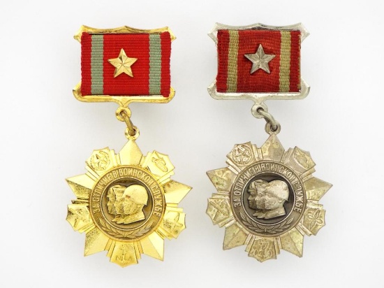 2 Soviet Russian Medals For Distinction In Military Service