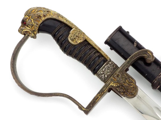 German Wwii Officers Lion Deluxe Sword By Alcoso Solingen