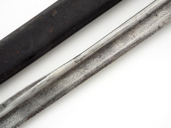 Imperial German Blue & Gold Paneled Damascus Sword By Weyersberg Solingen
