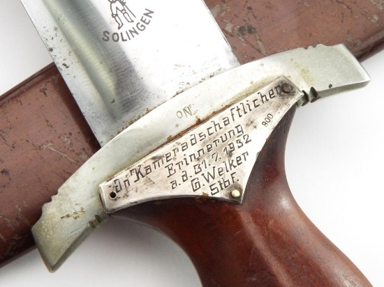 Early High Ranking M33 Sa Presentation Dagger By Wingen Solingen.