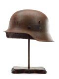 Rare German Wwii M35 Single Decal Camouflage Luftwaffe Helmet
