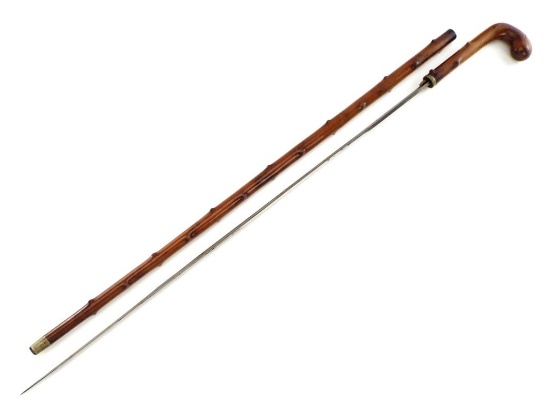 Fine 19 Century Spanish Sword Stick With Awesome Blade