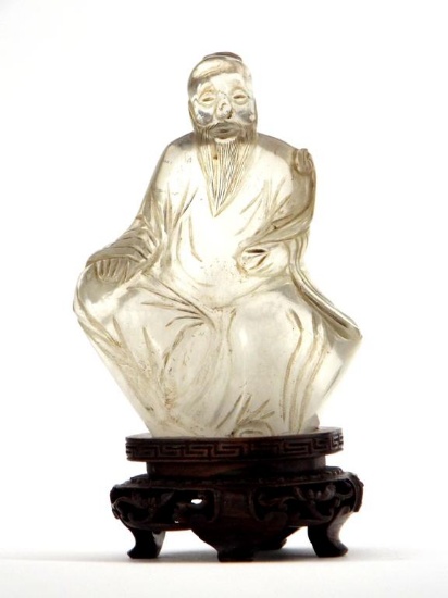 Antique Chinese Rock Crystal Oriental Figurine