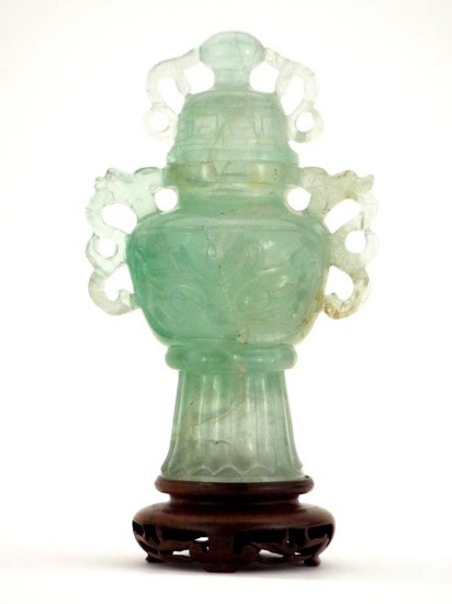 Antique Chinese Carved Jade Vase