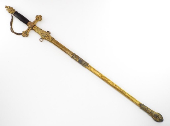 Exceptional American Civil War era Fraternal Sword with German SOLINGEN Blade