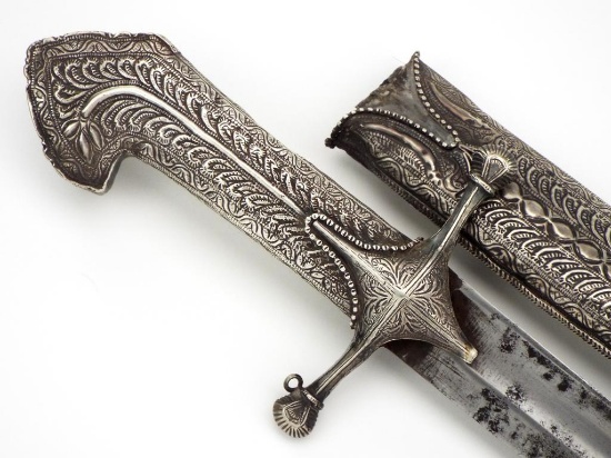 Superb Quality Antique 18th C. Silver Ottoman Islamic Sword Shamshir
