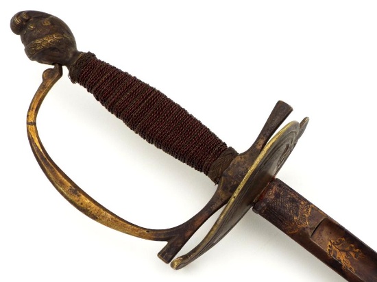 French Napoleonic Officers EPPIE Rapier Sword, Strong Blued & Gilt Blade.