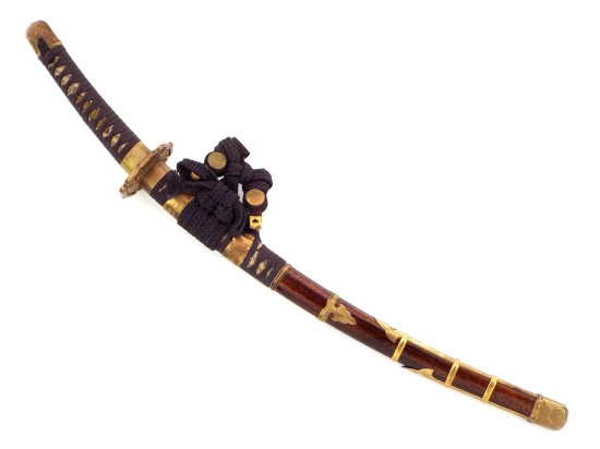 Very Good Antique Japanese Boys TACHI Sword with Gilt Brass Mounts