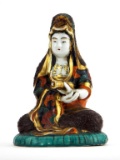 Antique Chinese Porcelain Seated Lady Figure