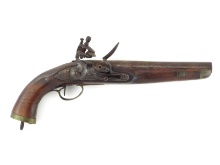 Ottoman Cavalry Officer Kubar Flintlock Pistol with BRASS FURNITURE