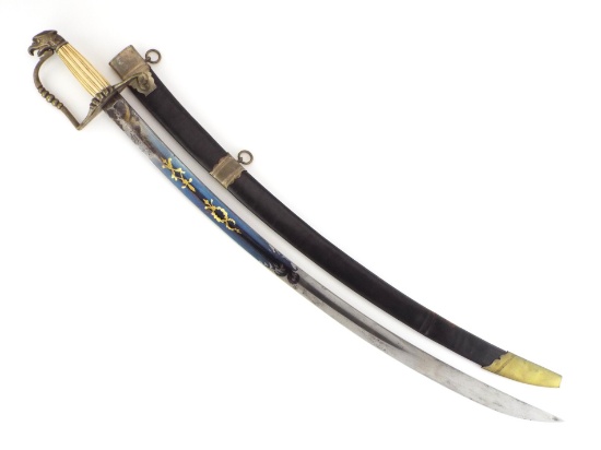 US War of 1812 Officer Eagle Head Sword BLUE & GILT