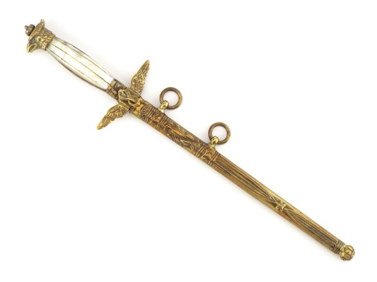 Scarce Italian Royal Air Force M1930 CADET DRESS DAGGER with MOP Grip