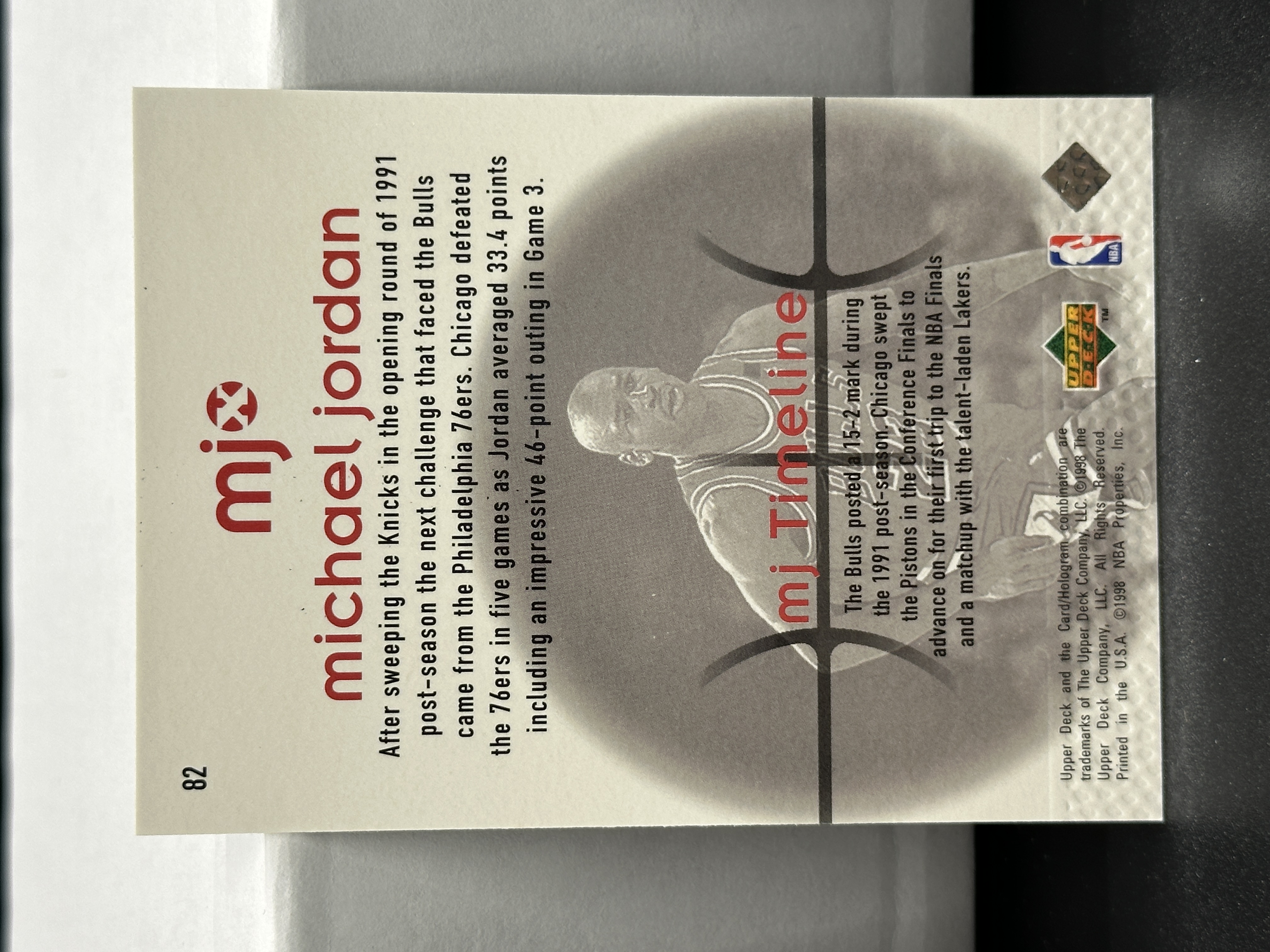 Michael Jordan 1998-99 Upper Deck MJX mj timeline | Proxibid