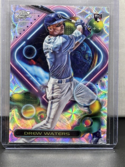 Drew Waters 2023 Topps Chrome Cosmic Nucleus Refractor Rookie RC #33
