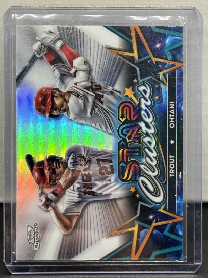 Mike Trout Shohei Ohtani 2023 Topps Chrome Star Clusters Refractor Insert #SC-3