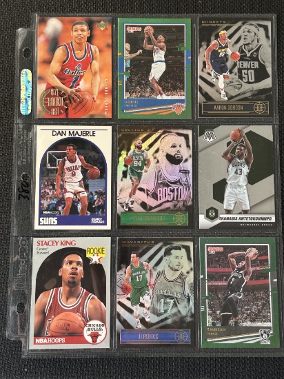 9 Card Basketball Lot in Pages - Different Players, years, conditions