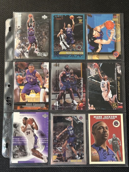 9 Card Basketball Lot in Pages - different players, years, conditions